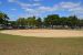 Softball field view from outfield.