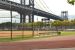 View of right field.  Manhattan Bridge in background.