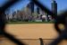 Infield view looking out to center field. NYC skyline in background.