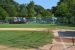 Playground and ballfields behind outfield fence.